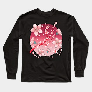 Japanese Sakura Pink Flower Blossom Japan Cherry Blossom Long Sleeve T-Shirt